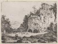 KG 03337
<br/>
Ruïne van een tempel op een rots
<br/>
<em>Noordt, Jan van (werkz. ca. 1644/76)</em>